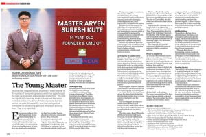 Outlook Magazine 2023 featuring Master Aryen Suresh Kute (Founder & CMD-OAO INDIA)
